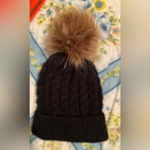 Black knitted hat with Pom Pom